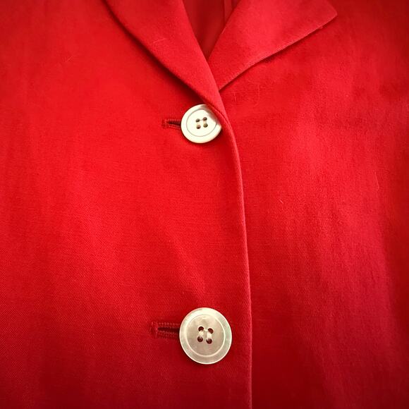 Liz Claiborne Classics Red Linen‑Blend Short‑Sleeve Blazer, Women’s Size 12 - Picture 5 of 7